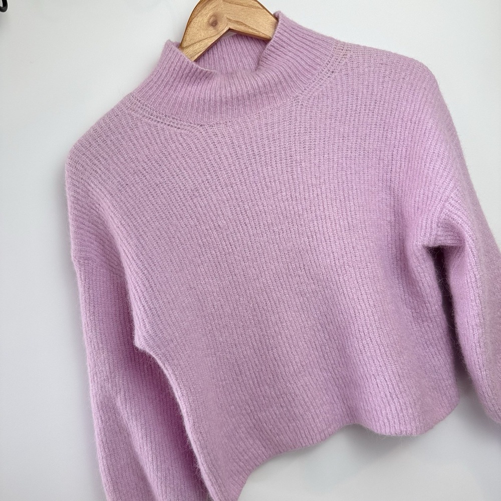 Intermix‎ Alpaca Wool Blend Sweater Women's S (Fits XS) Lilac Mock Neck $298